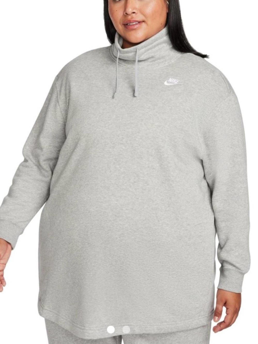 Nike Light Grey Hooded Sweatshirt with White Logo